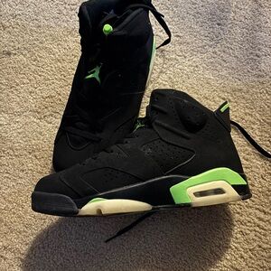 Jordan Black and Green Sneakers